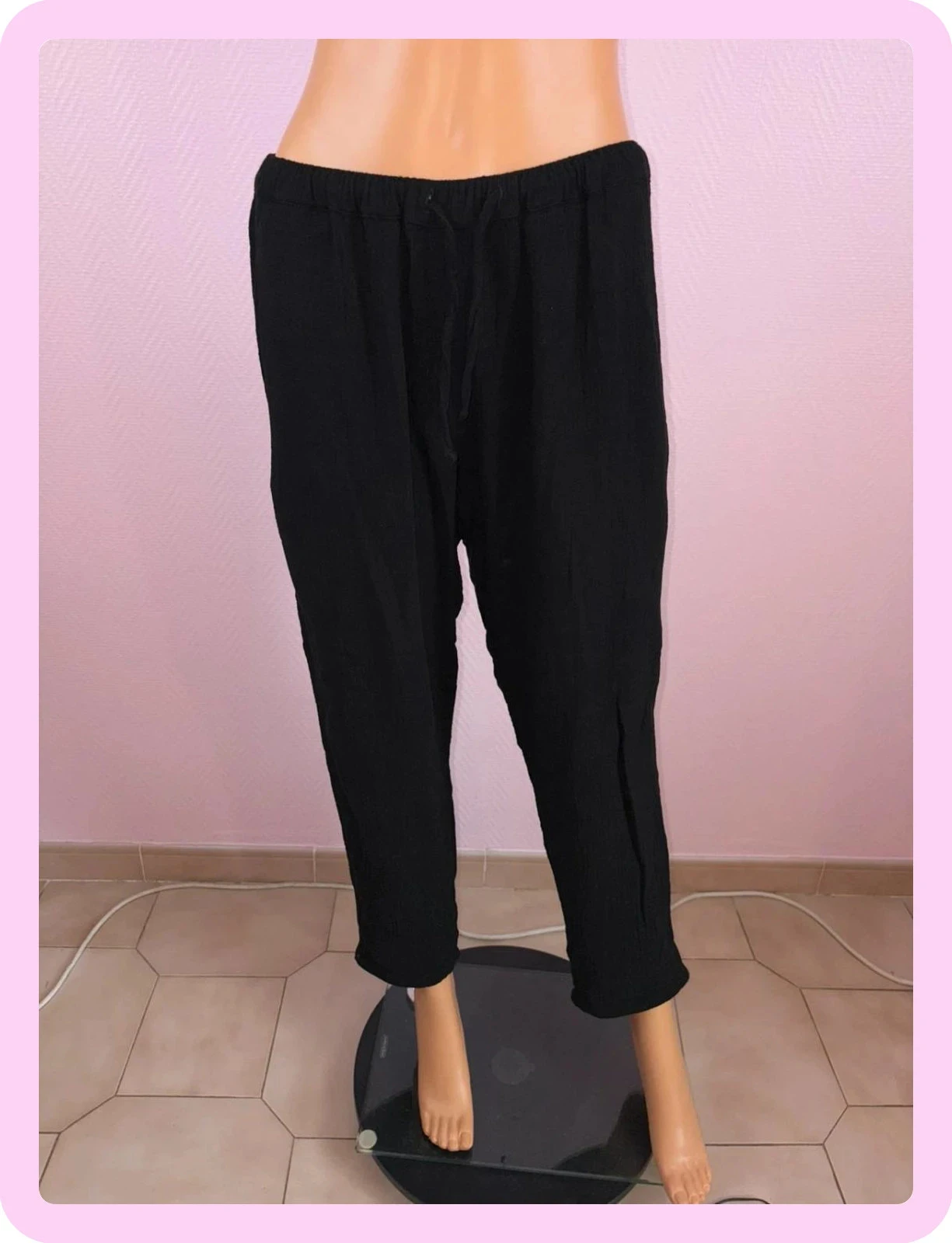Pantalon femme, gaze de coton, léger, taille 38